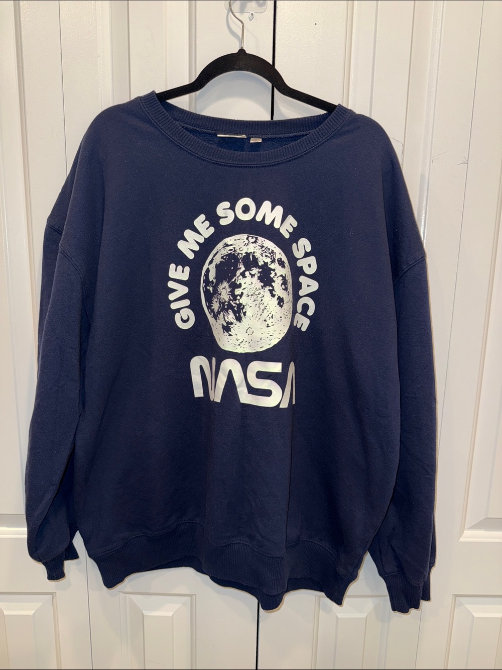 Mighty Fine Navy Blue NASA Graphic Crewneck Sweatshirt and short set‎